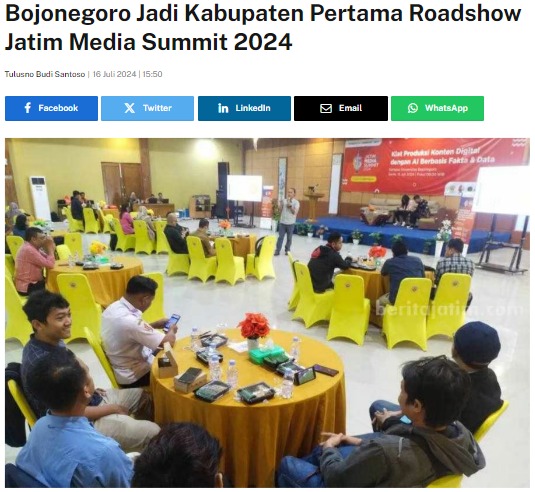 Bojonegoro Jadi Kabupaten Pertama Roadshow Jatim Media Summit 2024
